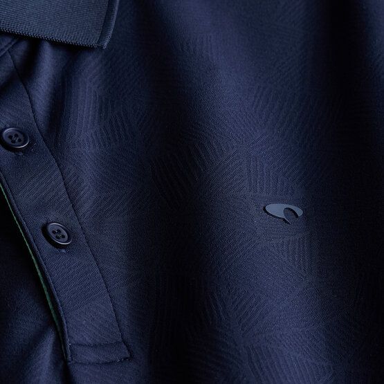 Daniel Springs  Nylon jacquard half-sleeve polo navy