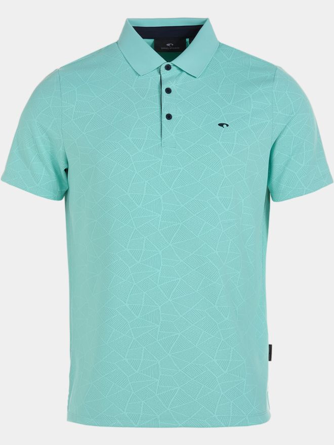 Daniel Springs Nylon-Jacquard Halbarm Polo petrol