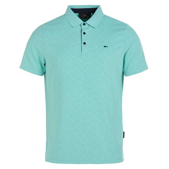 Daniel Springs Nylon jacquard half-sleeve polo petrol