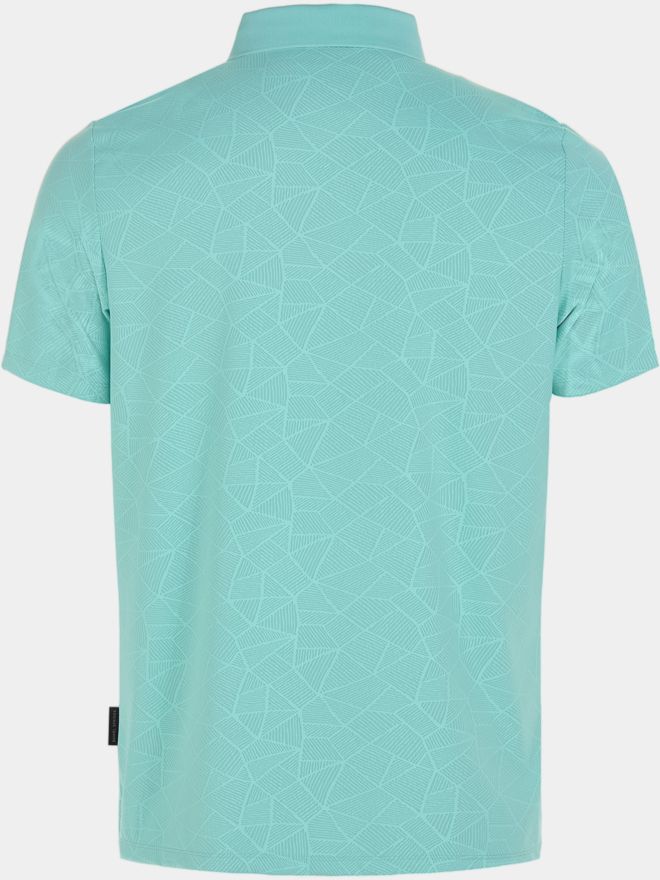 Daniel Springs Nylon-Jacquard Halbarm Polo petrol