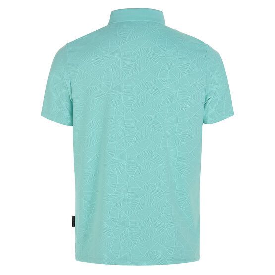 Daniel Springs Nylon jacquard half-sleeve polo petrol