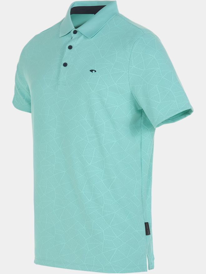 Daniel Springs Nylon-Jacquard Halbarm Polo petrol
