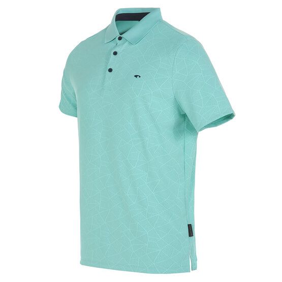 Daniel Springs Nylon jacquard half-sleeve polo petrol