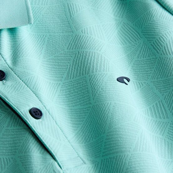Daniel Springs Nylon jacquard half-sleeve polo petrol