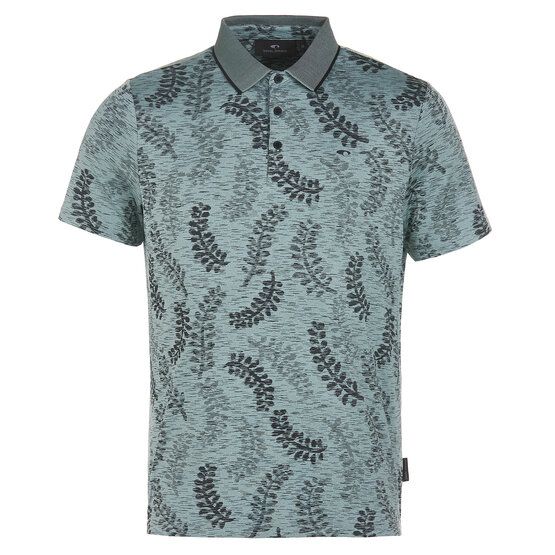 Daniel Springs Jacquard Halbarm Polo petrol