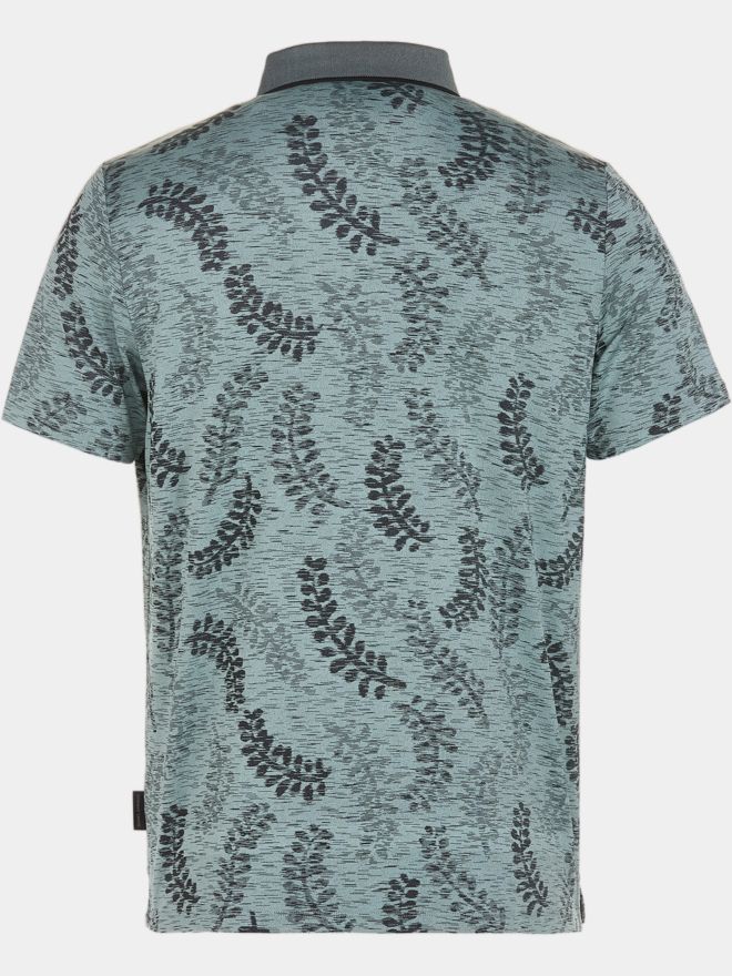 Daniel Springs Jacquard half-sleeved polo petrol