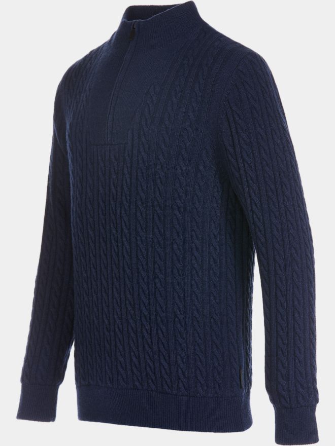 Daniel Springs Troyer Windstopp Strick navy