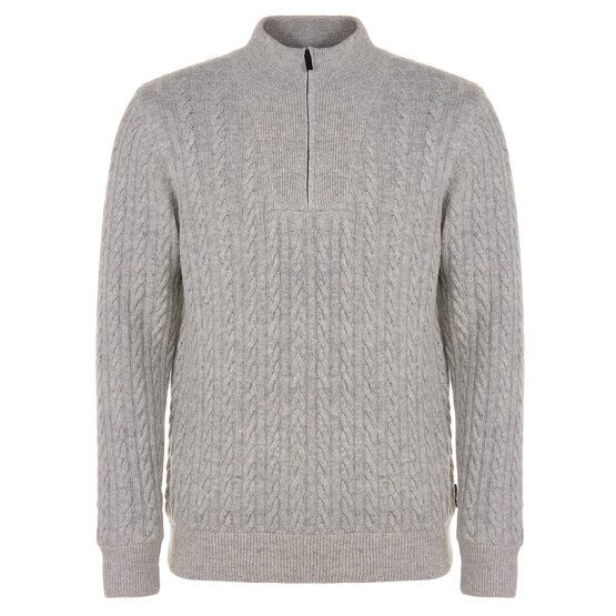 Daniel Springs  Troyer windstopper knit light gray melange