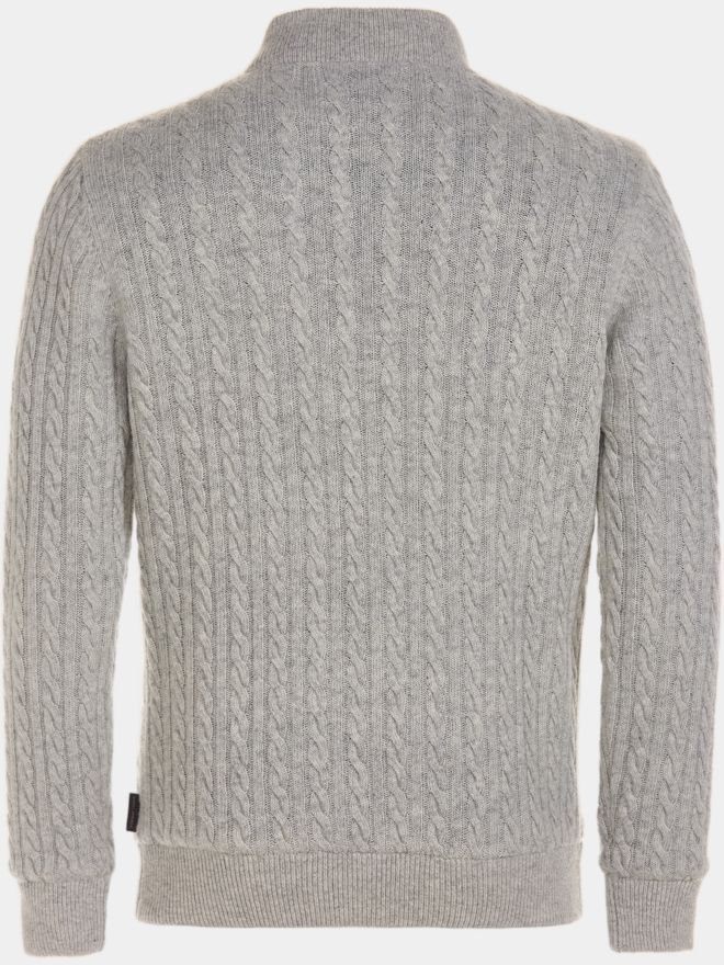 Daniel Springs Troyer Windstopp Strick hellgrau melange