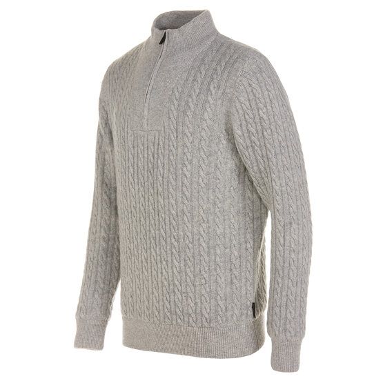 Daniel Springs  Troyer windstopper knit light gray melange