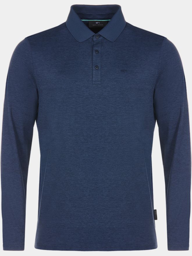Daniel Springs Melange Thermo Langarm Polo navy