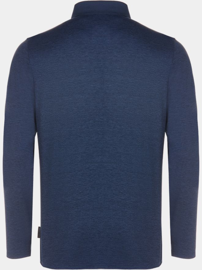 Daniel Springs Melange Thermo Langarm Polo navy