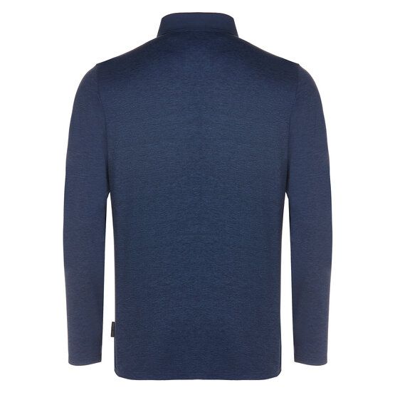 Daniel Springs  Melange thermal long sleeve polo navy