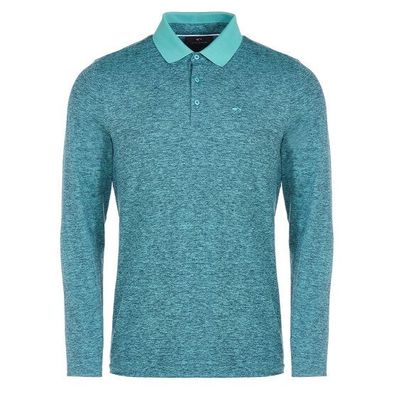 Daniel Springs  Melange thermal long sleeve polo light green