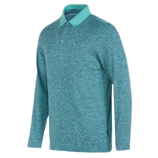Daniel Springs  Melange thermal long sleeve polo light green