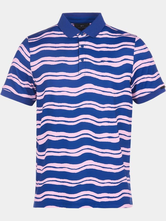 Daniel Springs Druck Funktions Halbarm Polo dunkelblau