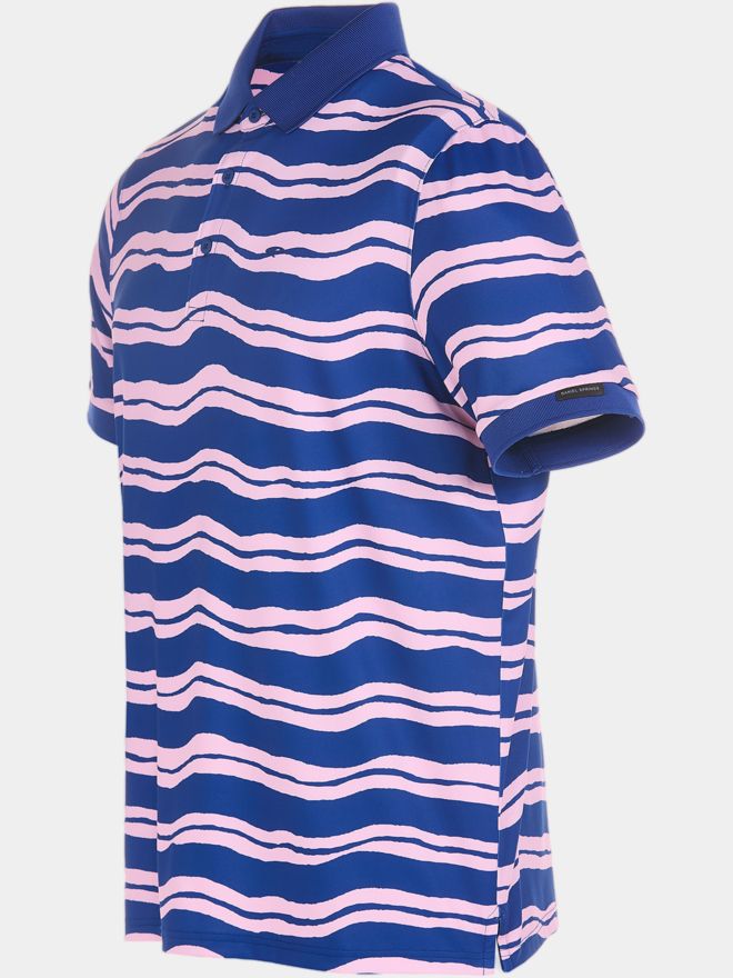 Daniel Springs Druck Funktions Halbarm Polo dunkelblau