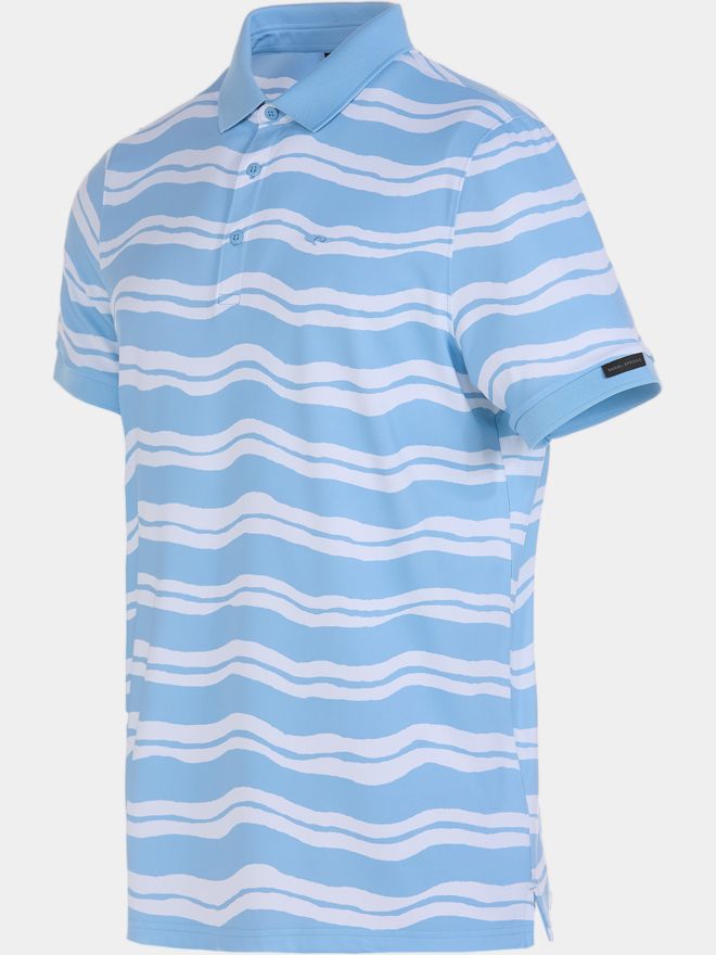 Daniel Springs Druck Funktions Halbarm Polo hellblau