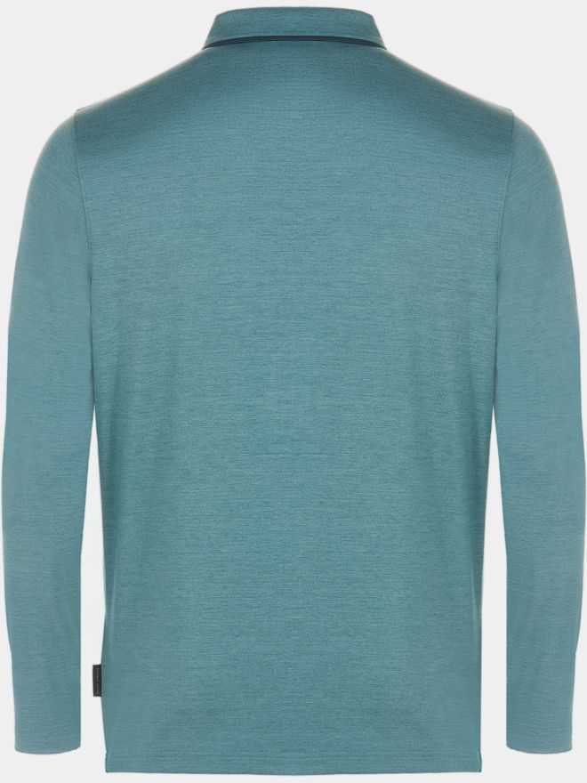 Daniel Springs Melange zip long sleeve polo petrol