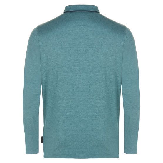 Daniel Springs Melange Zip Langarm Polo petrol