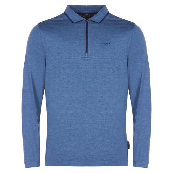 Daniel Springs Melange Zip Langarm Polo denim