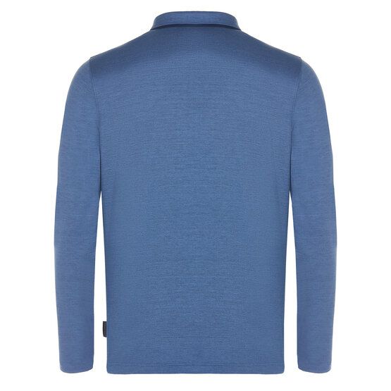 Daniel Springs Melange Zip Langarm Polo denim