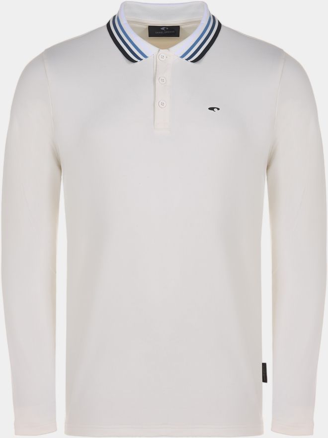 Daniel Springs Thermal long sleeve polo offwhite