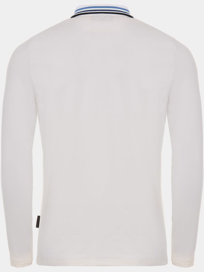 Daniel Springs Thermal long sleeve polo offwhite