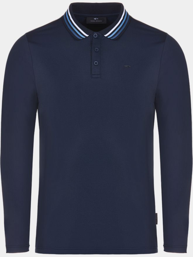Daniel Springs Thermal long sleeve polo navy