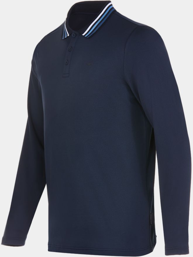 Daniel Springs Thermal long sleeve polo navy