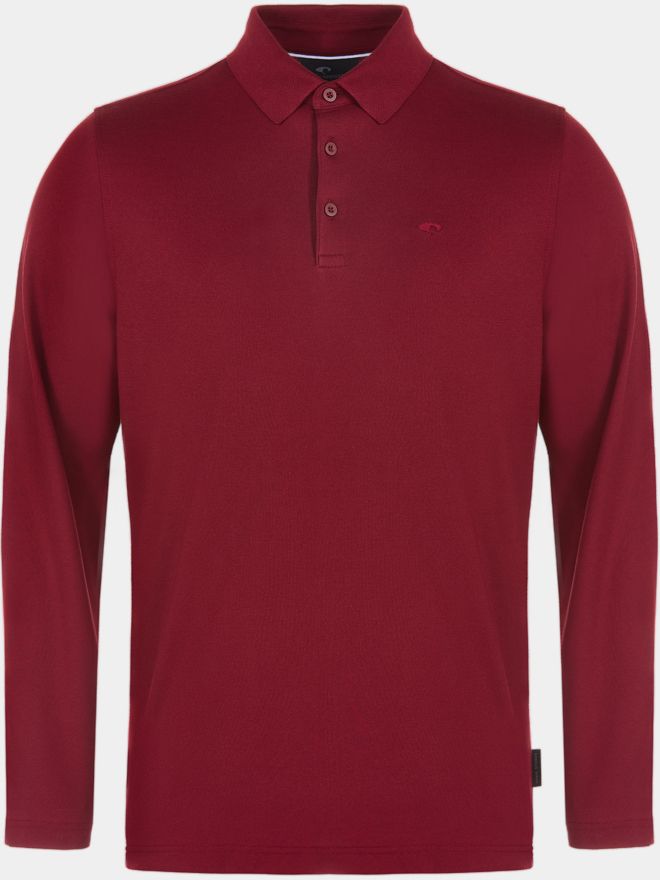 Daniel Springs Pique Thermo Langarm Polo bordeaux
