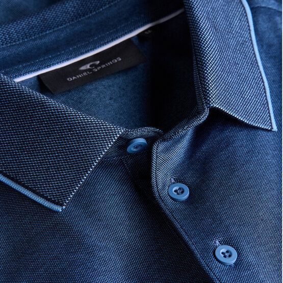 Daniel Springs Pique Thermo Langarm Polo denim