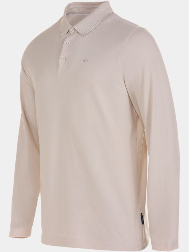 Daniel Springs Pique Thermo Langarm Polo sand