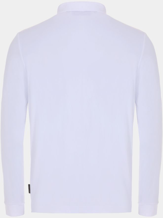 Daniel Springs Langarm Polo weiß