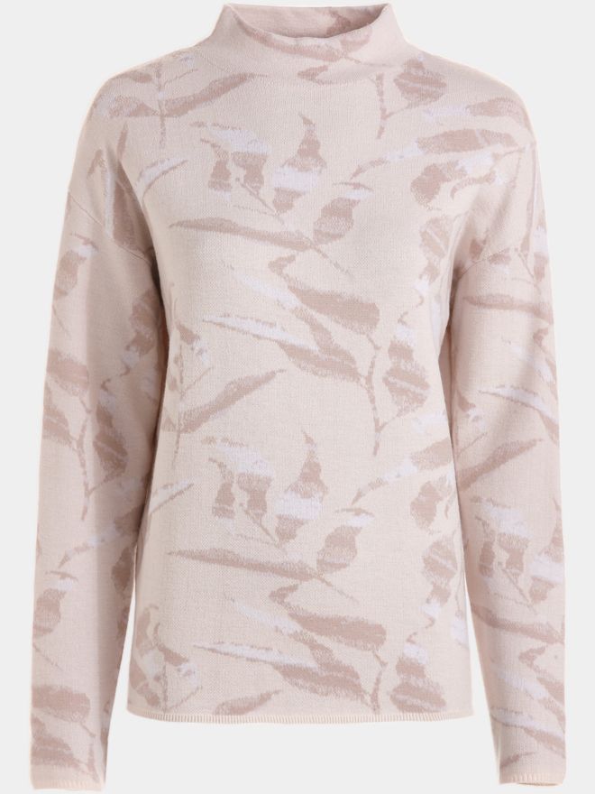 Valiente Jacquard Pullover Strick beige