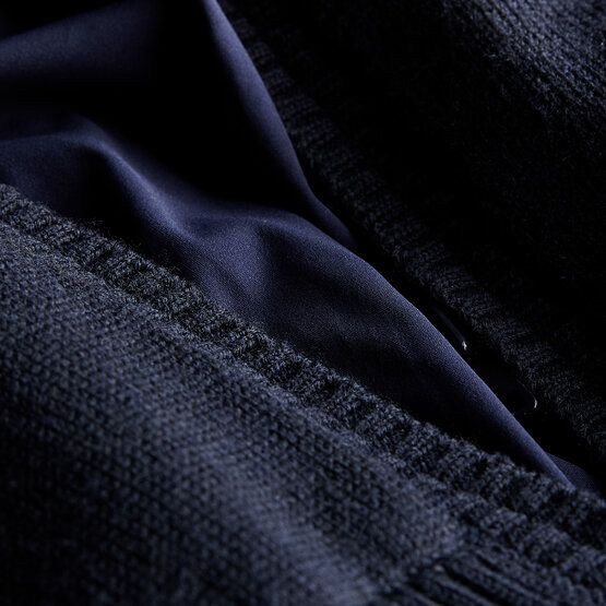 Valiente  Cable knit windstopper jacket navy
