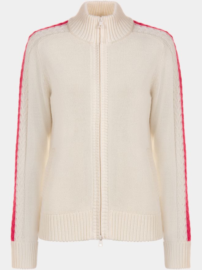 Valiente Jacke Zopf- Windstopp Strick ecru