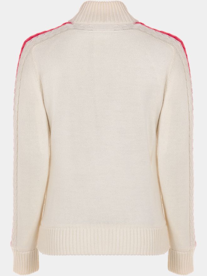 Valiente Jacke Zopf- Windstopp Strick ecru