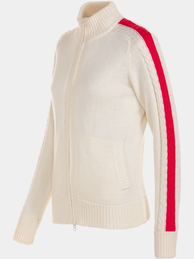 Valiente Jacke Zopf- Windstopp Strick ecru