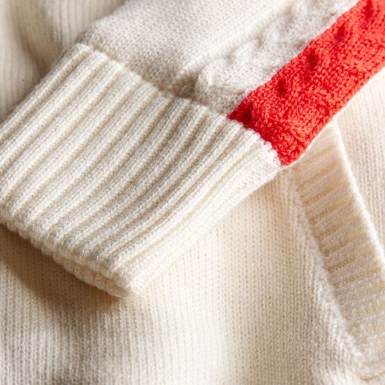 Valiente  Cable knit windstopper jacket ecru