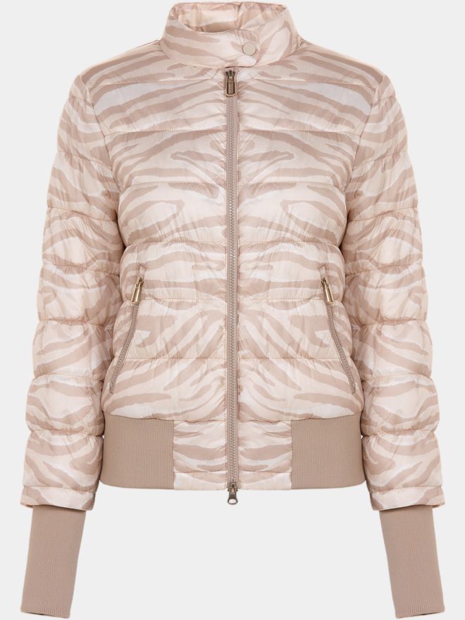 Valiente Quilted print thermal jacket beige