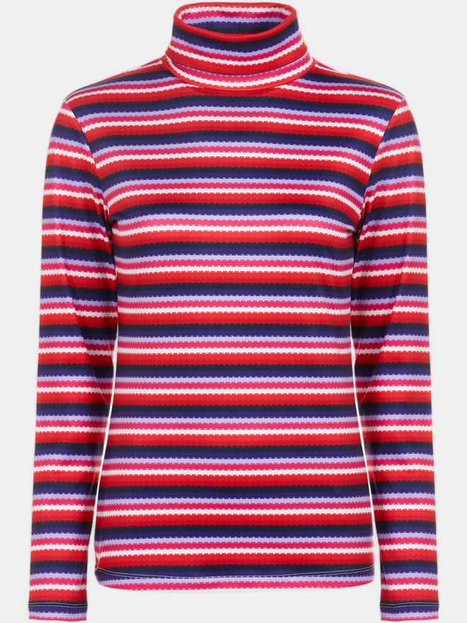 Valiente Druck Rollkragen Stretch Unterzieher mehrfarbig