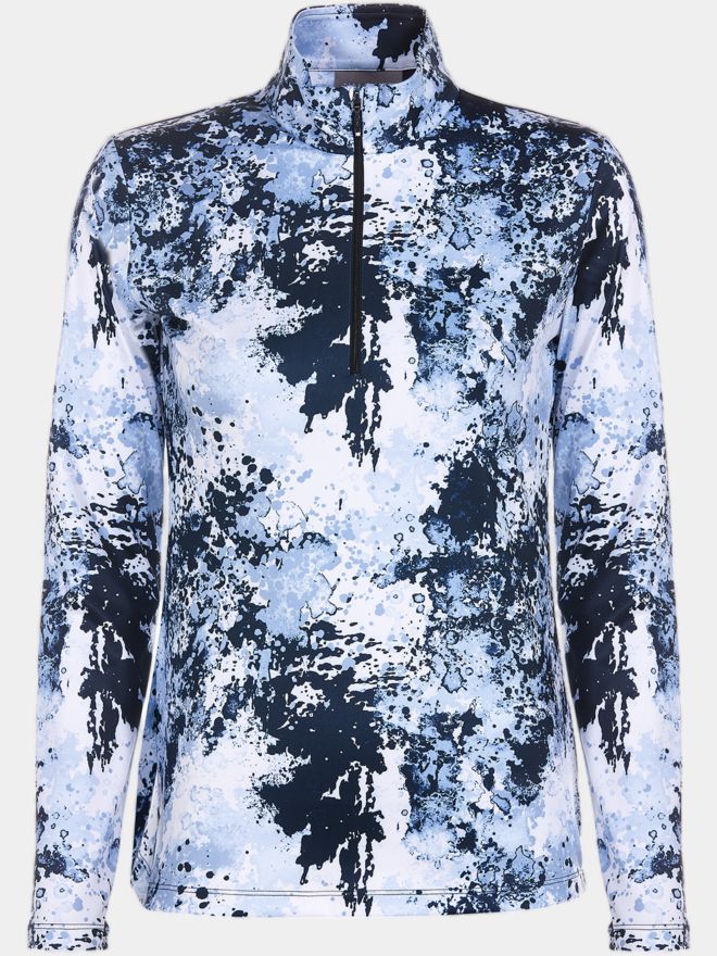 Image of Valiente Print 1/2 zip thermal undershirt light blue