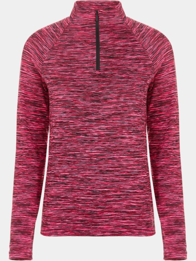 Image of Valiente Multi-melange 1/2 zip thermal undershirt berry