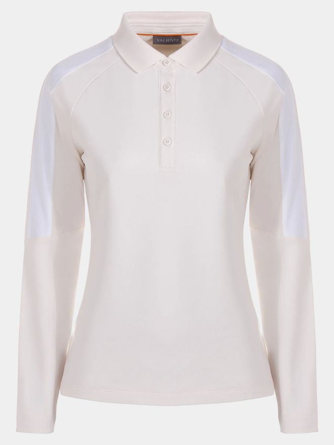 Valiente Thermo-Pique Langarm Polo offwhite