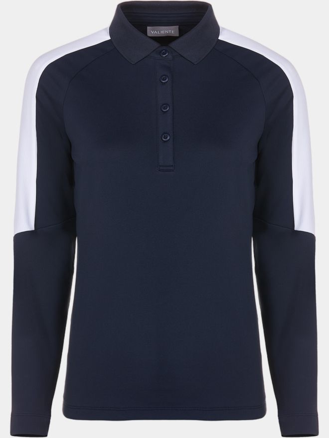 Valiente Thermo-Pique Langarm Polo navy