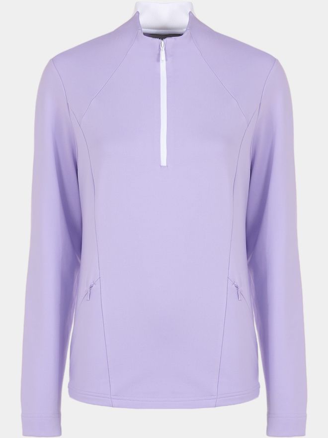 Valiente termo střední vrstva se strečovým 1/2 zipem fialová