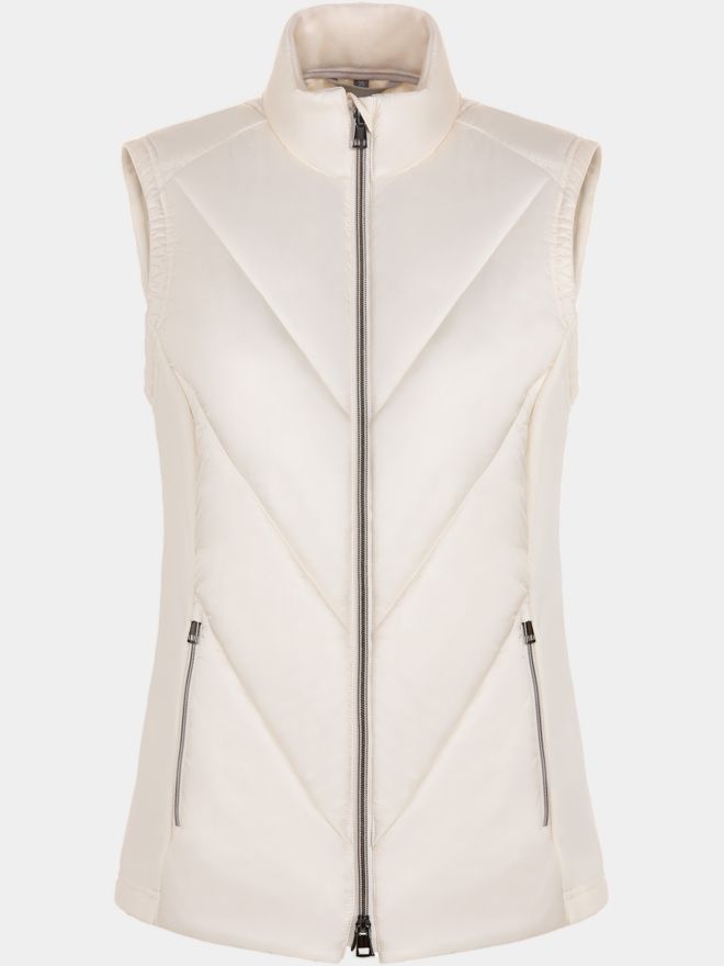 Valiente Hybrid stretch quilted thermal vest ecru