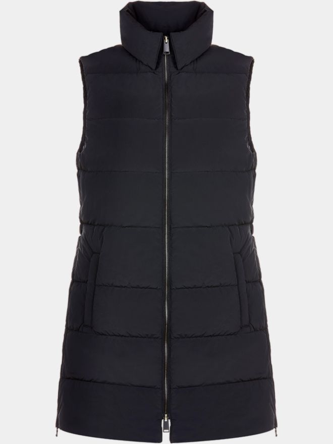 Valiente long quilted thermal vest black