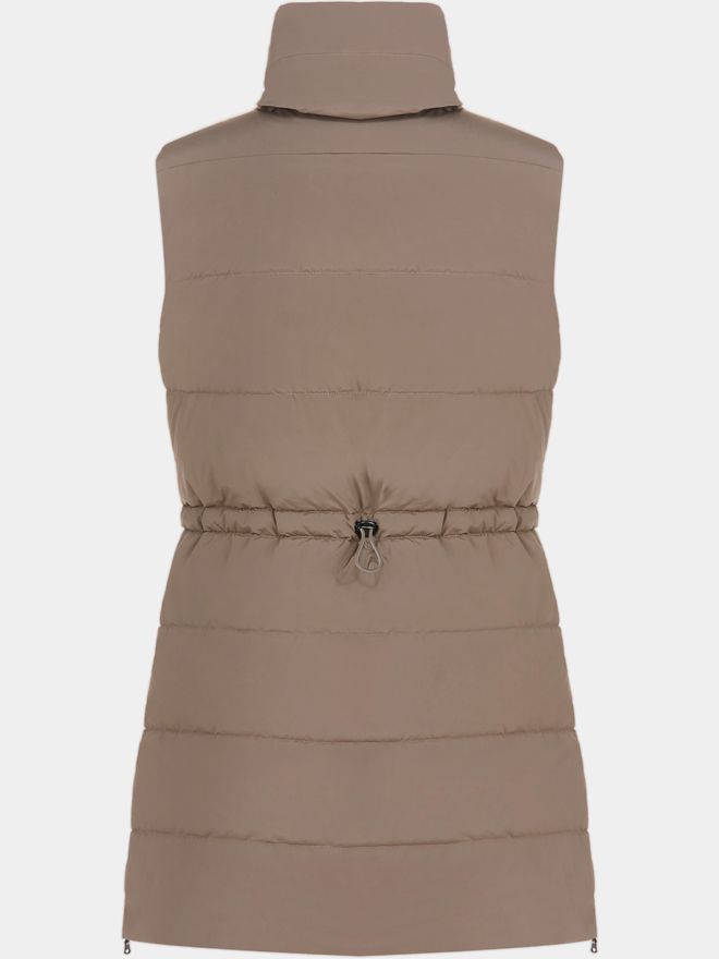 Valiente long quilted thermal vest taupe
